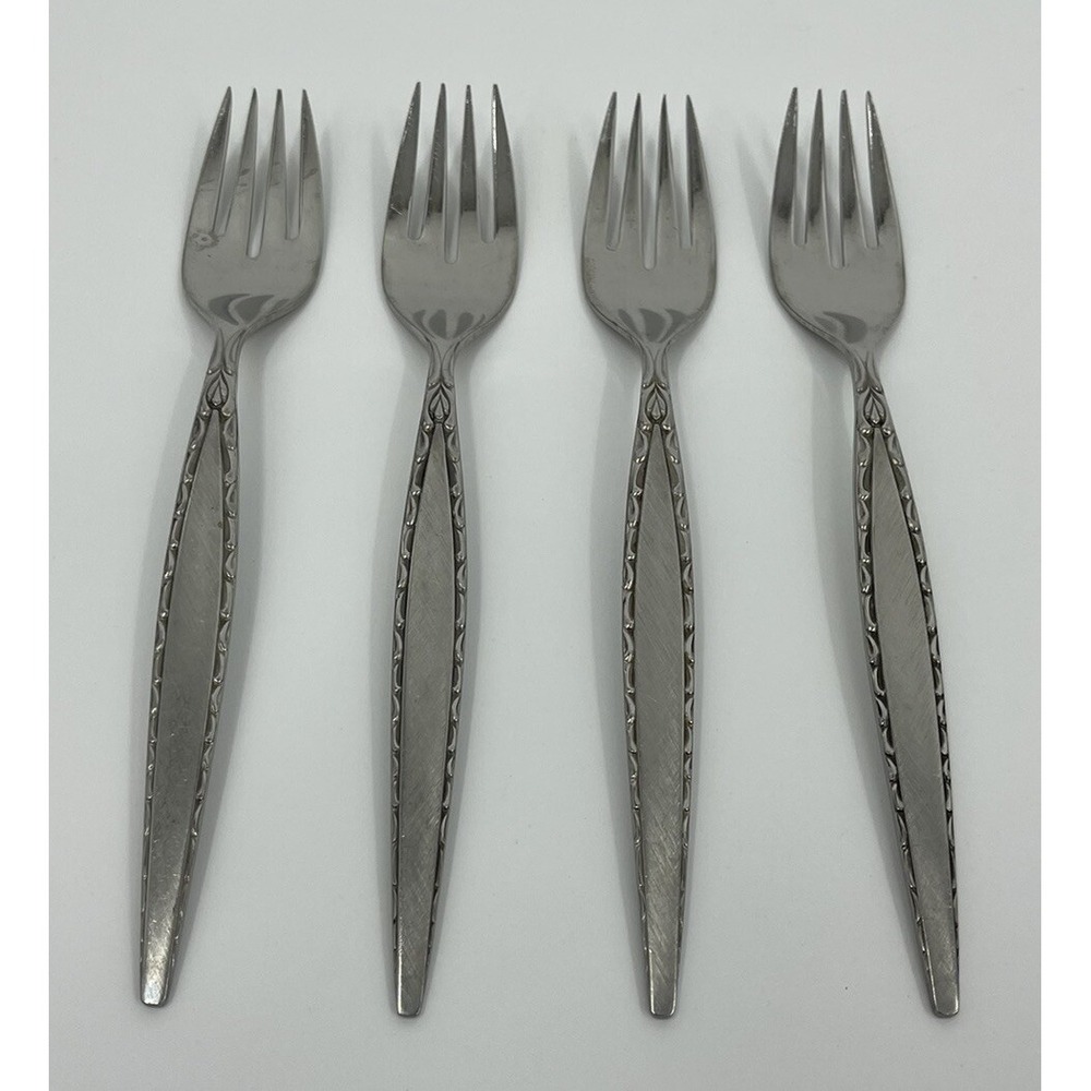 Set of 4 Oneida Venetia 6 3/4" Salad Forks Community Stainless Flatware